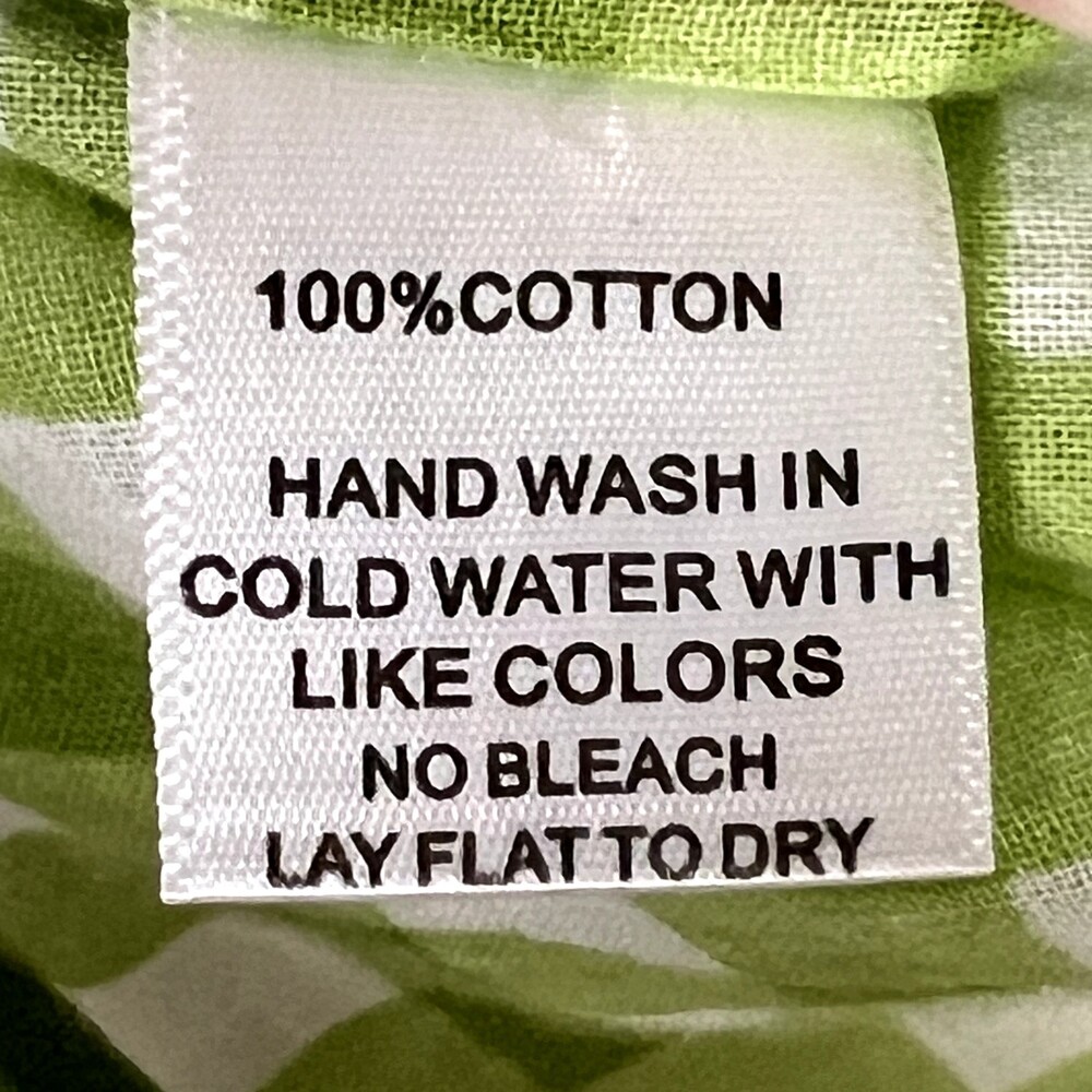 Olivia Moon Sz XS Button Up Long-Sleeve Shirt Green/White Checks 100% Cotton - Picture 8 of 12